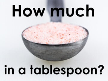close up of a tablespoon of pink himalayan salt